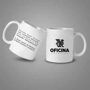 Oficina Criativa caneca personalizada com logo