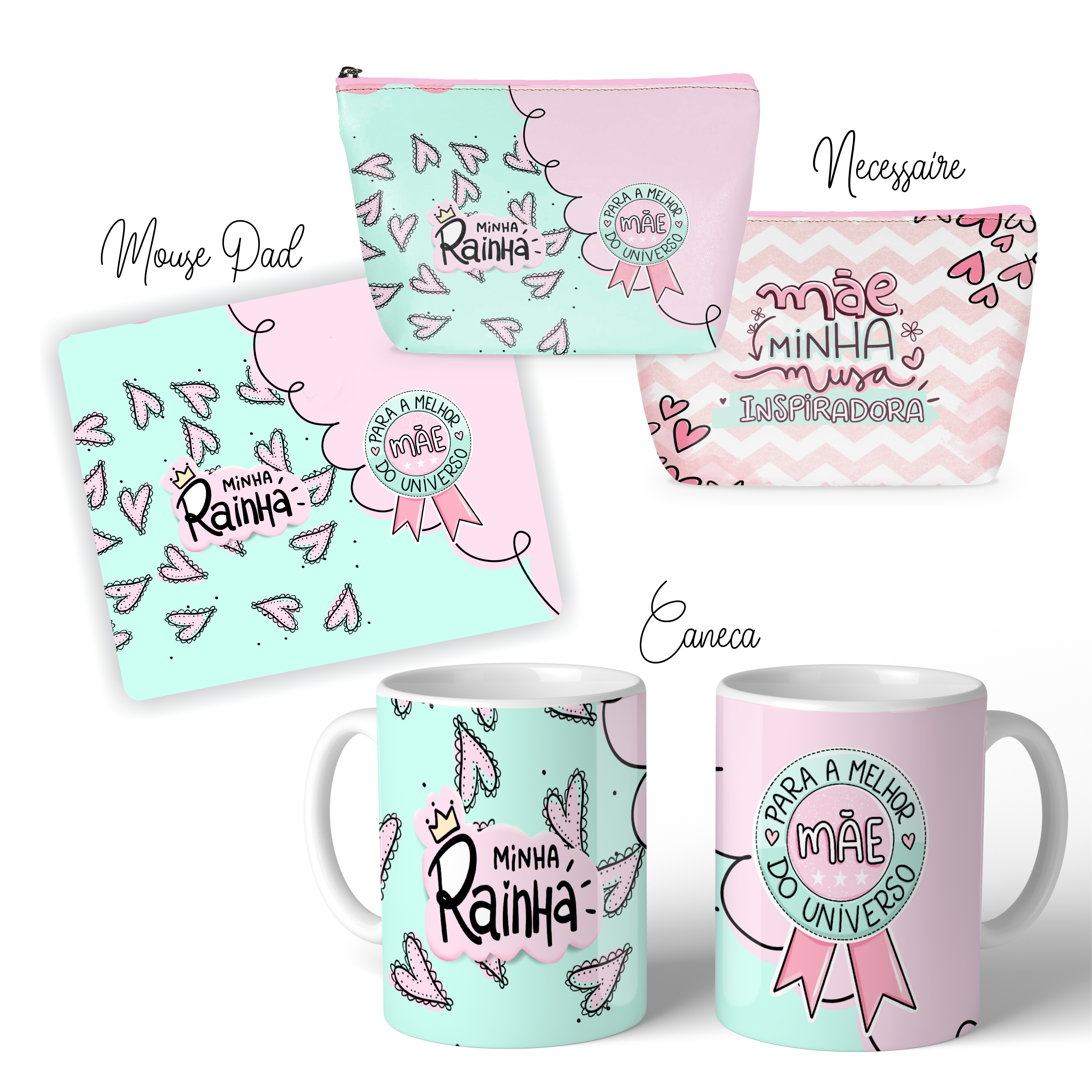 Oficina Criativa mouse pad caneca e necessaire