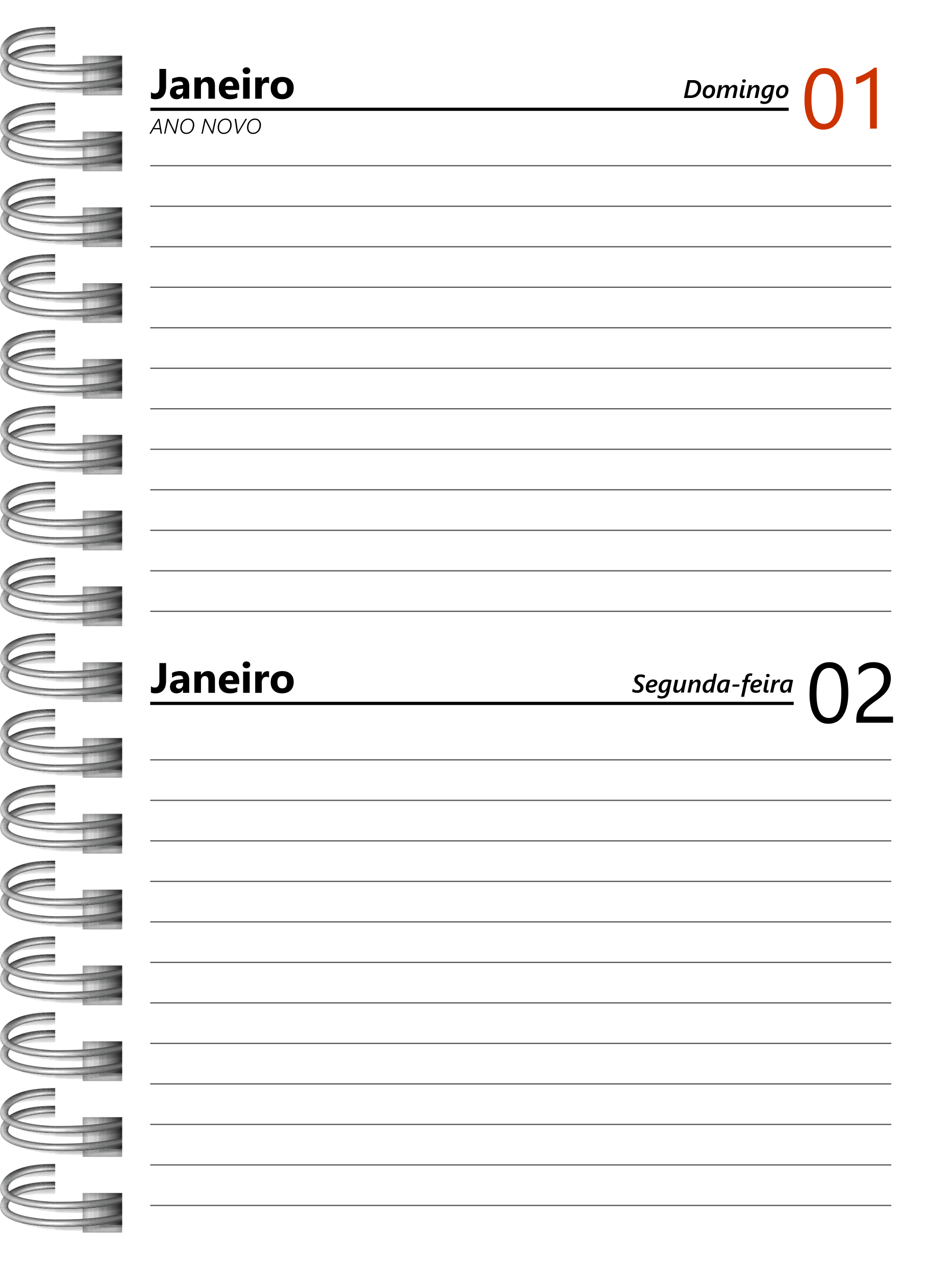 Oficina Criativa agenda personalizada 2023 2 dias por página