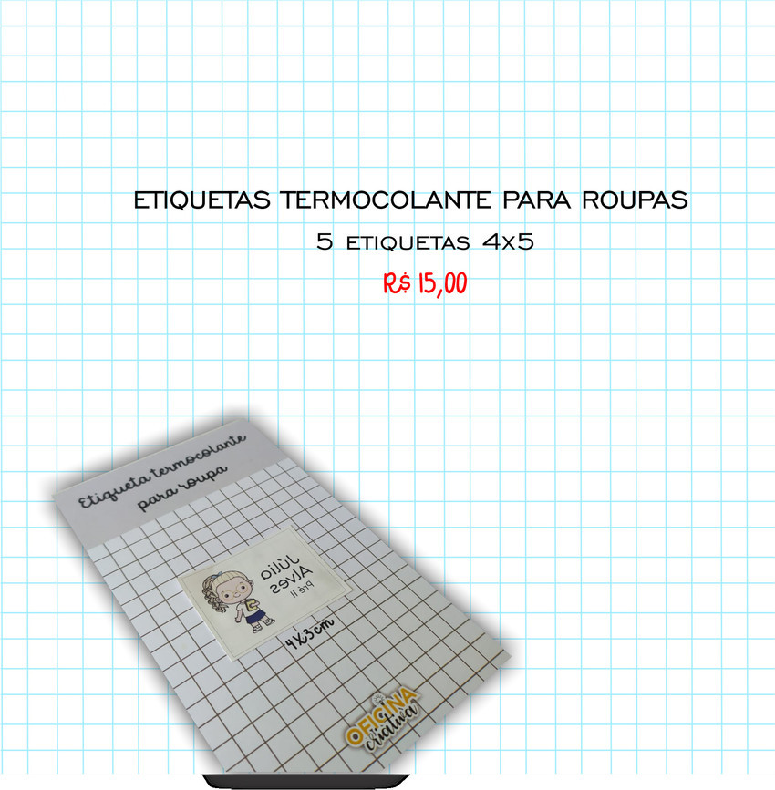 Oficina Criativa etiqueta para roupa personalizada