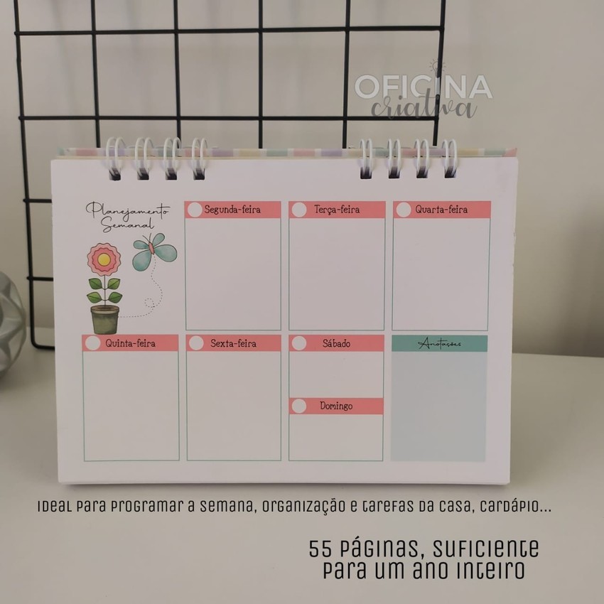 Oficina Criativa organizador semanal
