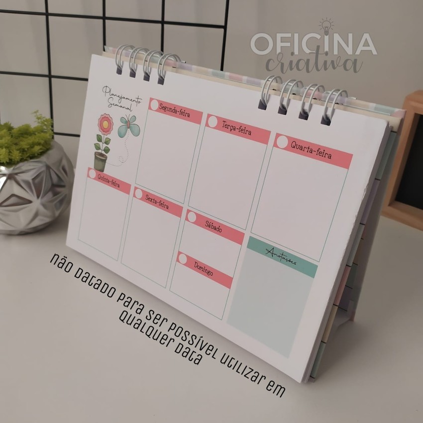 Oficina Criativa organizador semanal