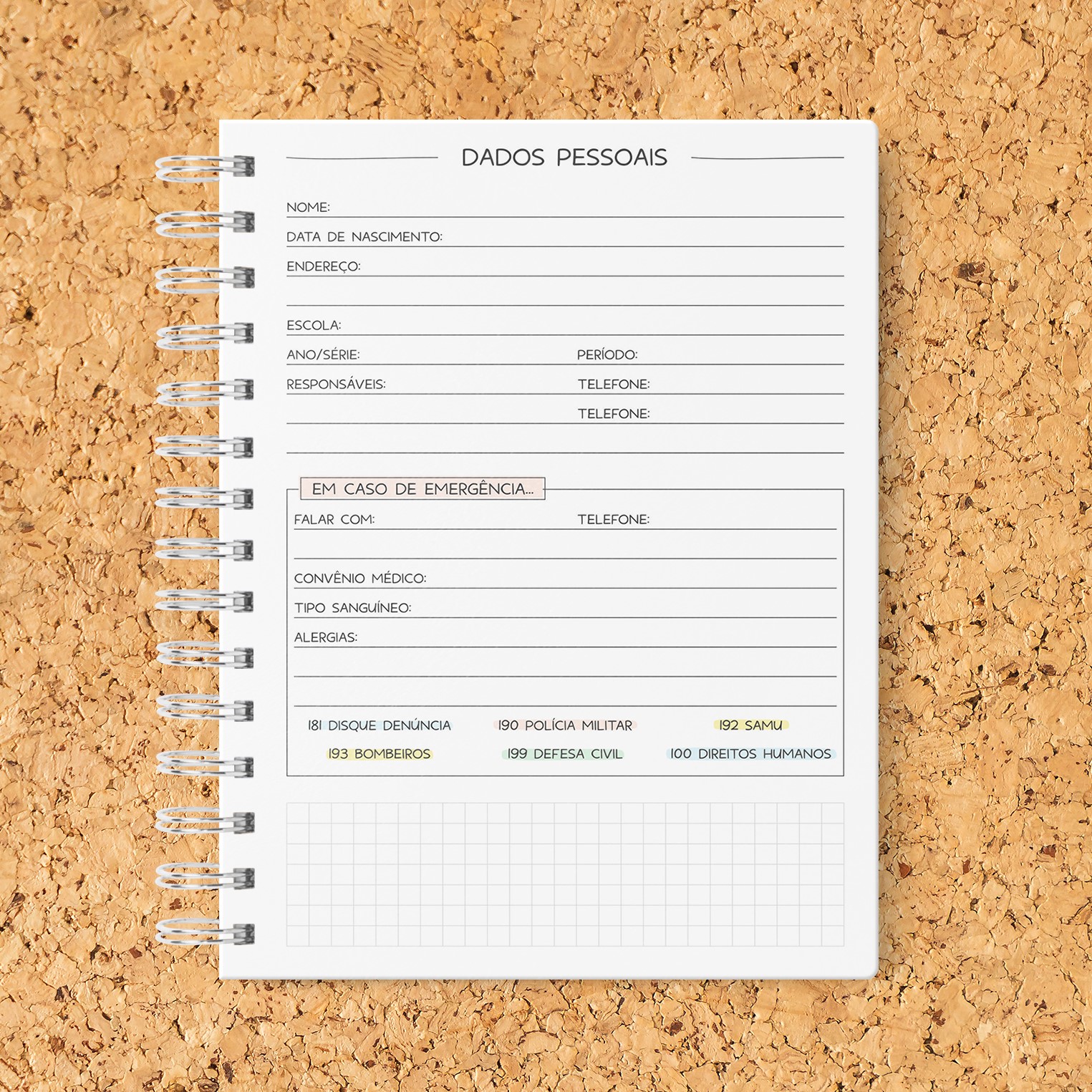 Oficina Criativa agenda escolar personalizada