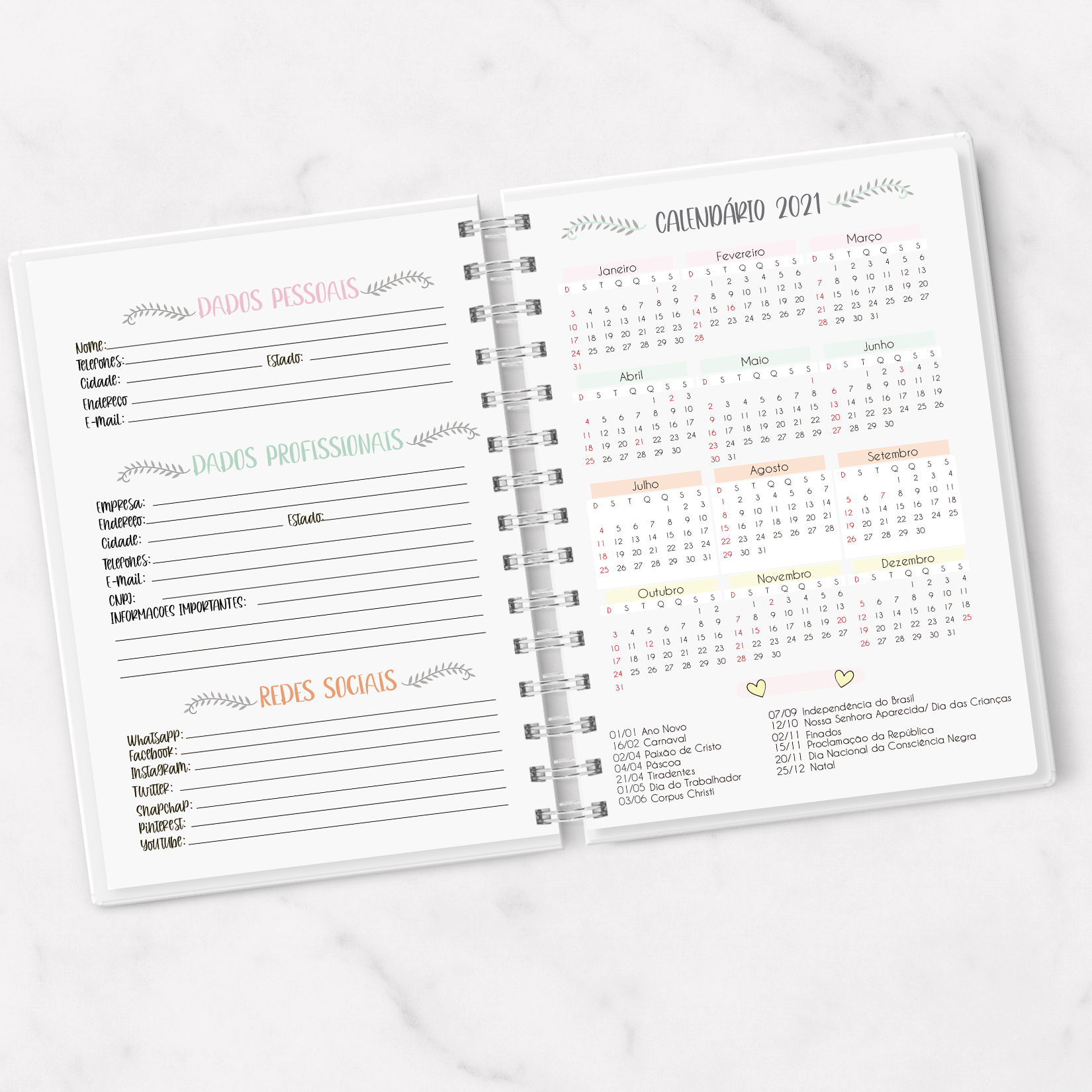 Oficina Criativa caderno de pedidos personalizado