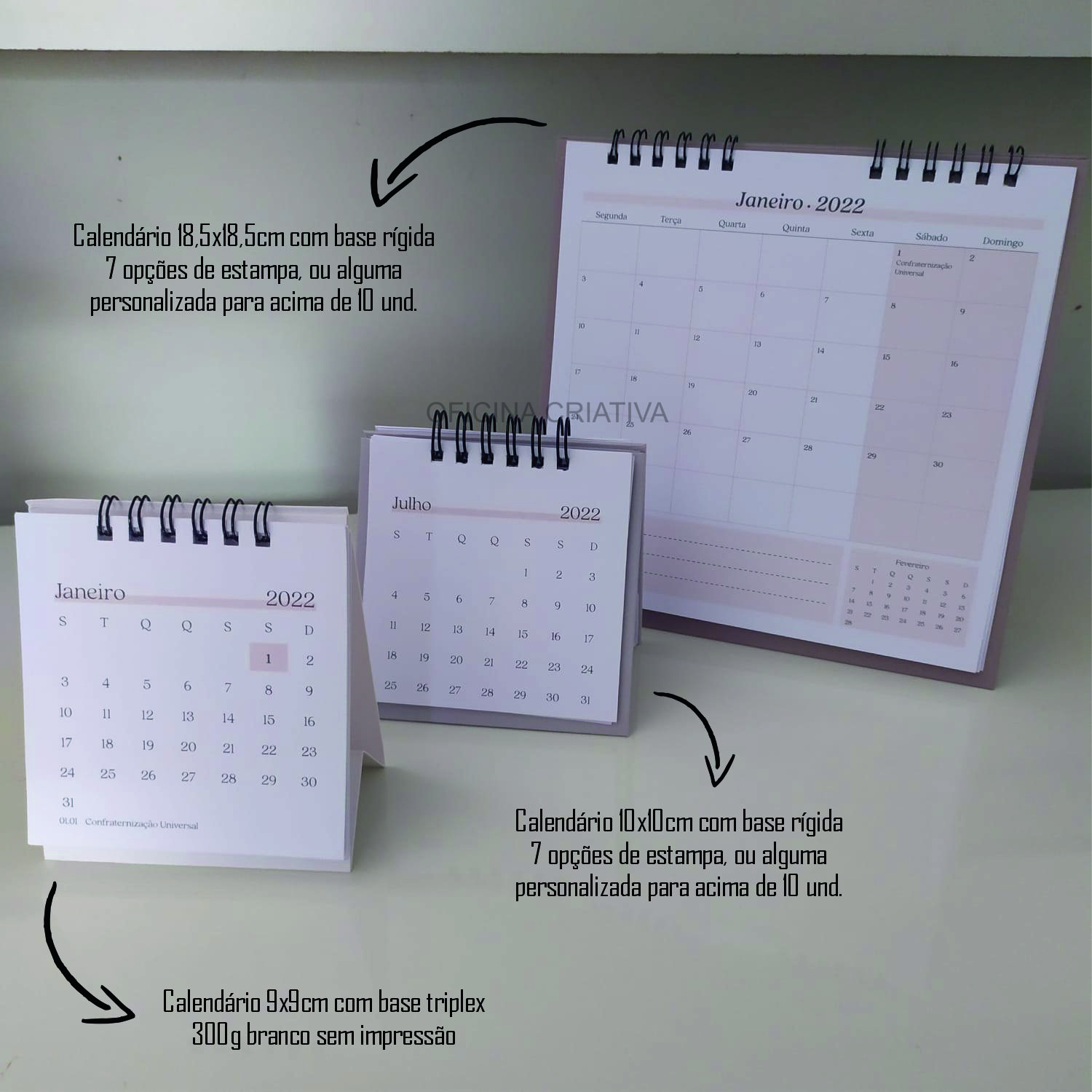 Oficina Criativa calendário 2022