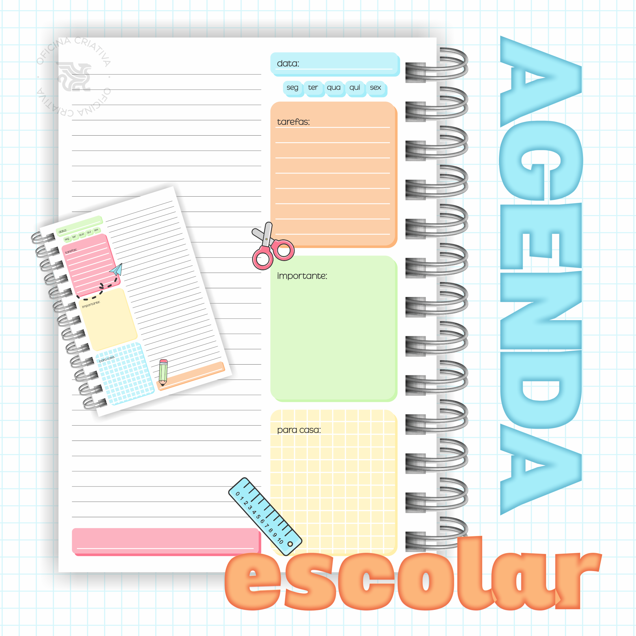 Oficina Criativa agenda escolar personalizada