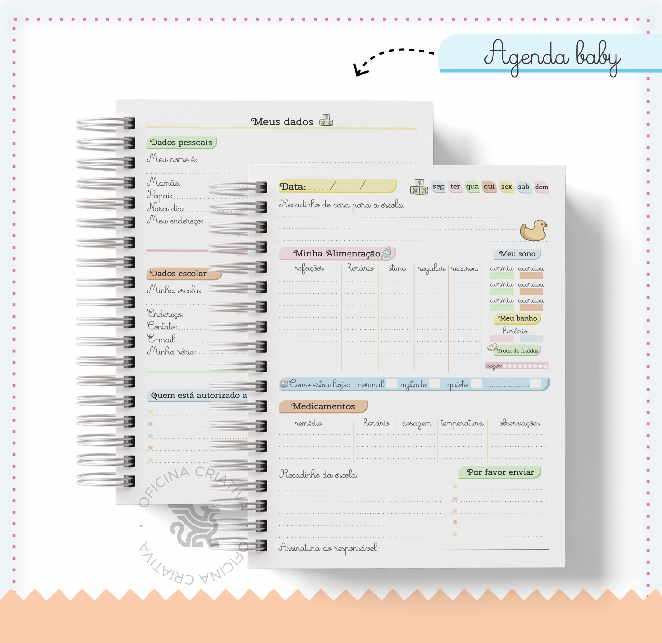 Oficina Criativa agenda infantil bebê