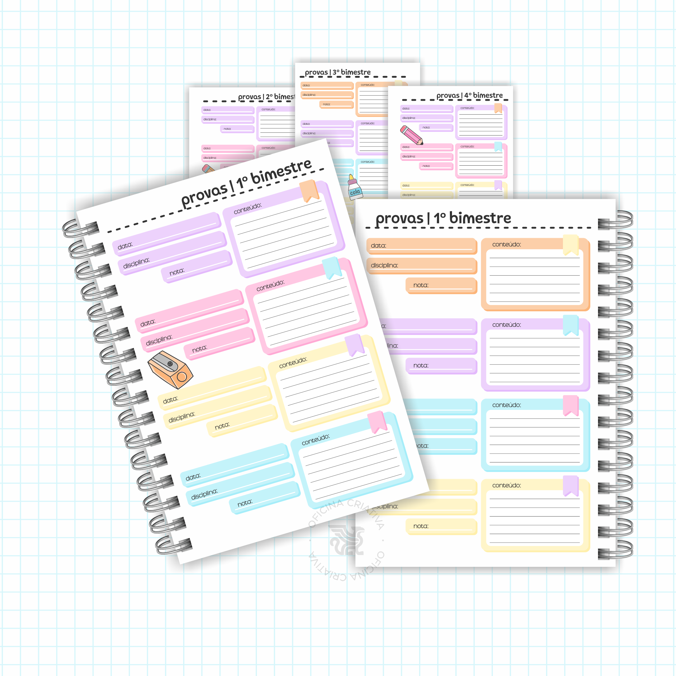 Oficina Criativa agenda escolar personalizada
