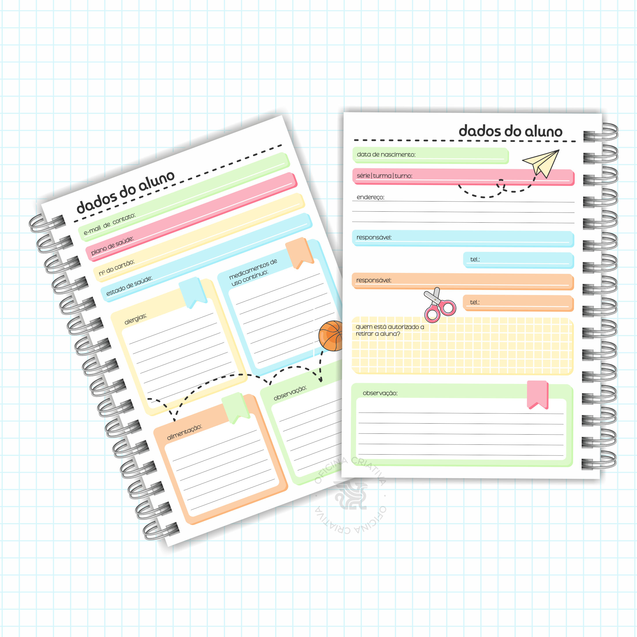 Oficina Criativa agenda escolar personalizada