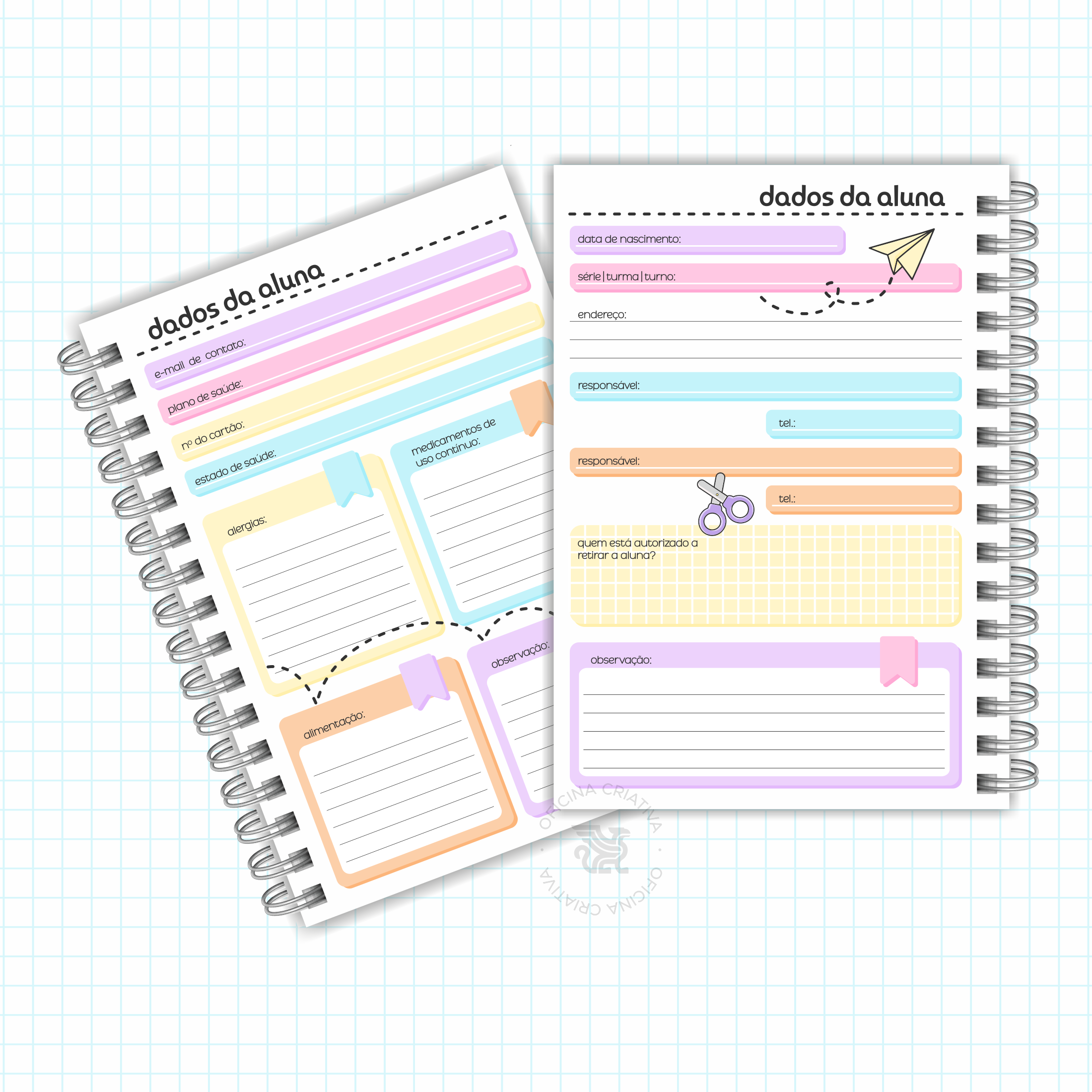 Oficina Criativa agenda escolar personalizada