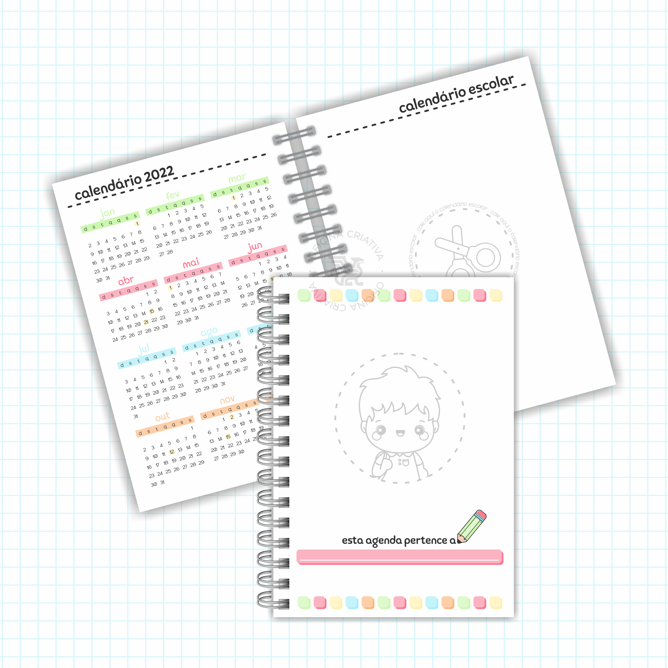 Oficina Criativa agenda escolar personalizada