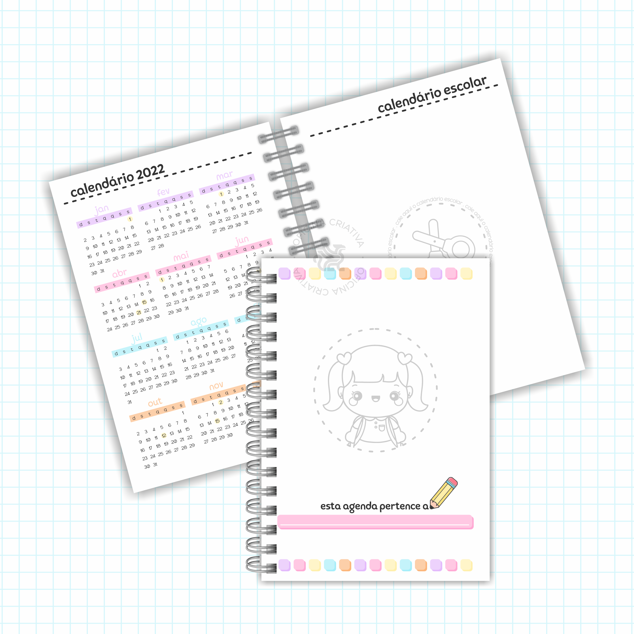 Oficina Criativa agenda escolar personalizada