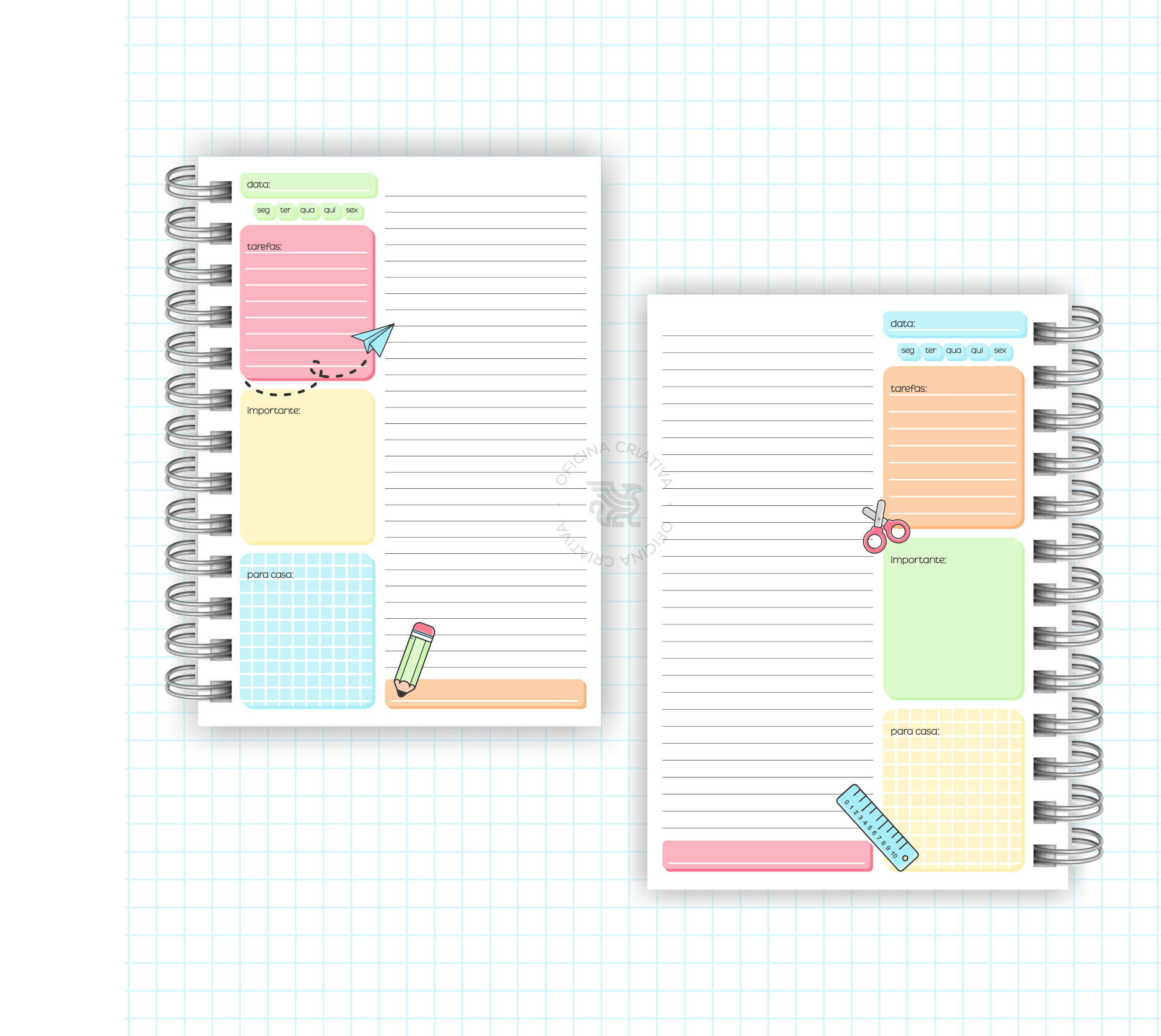 Oficina Criativa agenda escolar personalizada