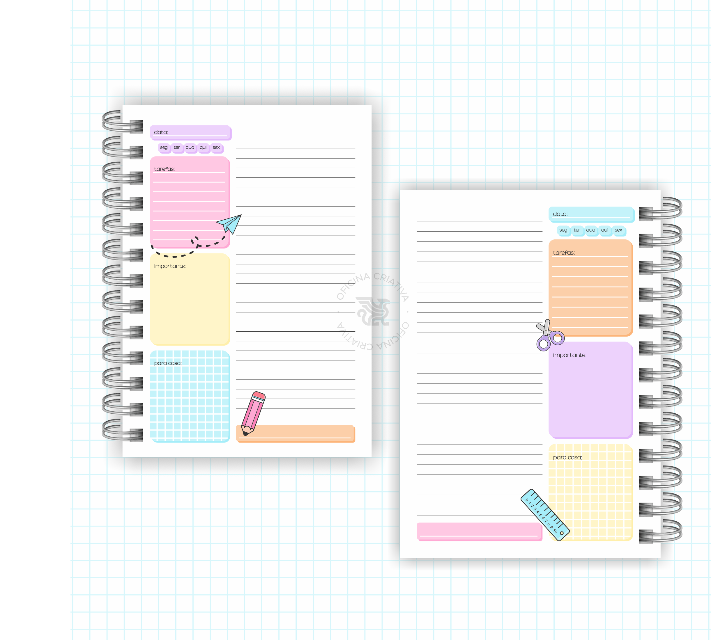 Oficina Criativa agenda escolar personalizada
