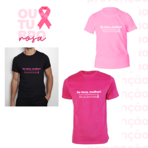 Oficina Criativa Outubro Rosa camiseta rosa personalizada