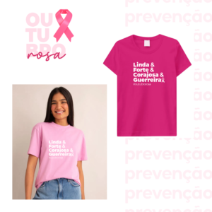 Oficina Criativa Outubro Rosa camiseta rosa personalizada