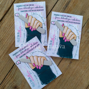 Oficina Criativa -lixa de unha personalizada brinde personalizado dia da mulher