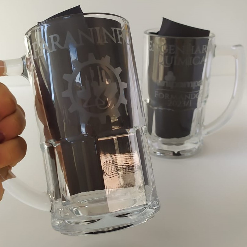 Oficina Criativa caneca de chopp vidro personalizada