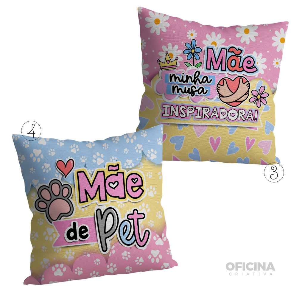 Oficina Criativa - almofada personalizada brinde dia das mães