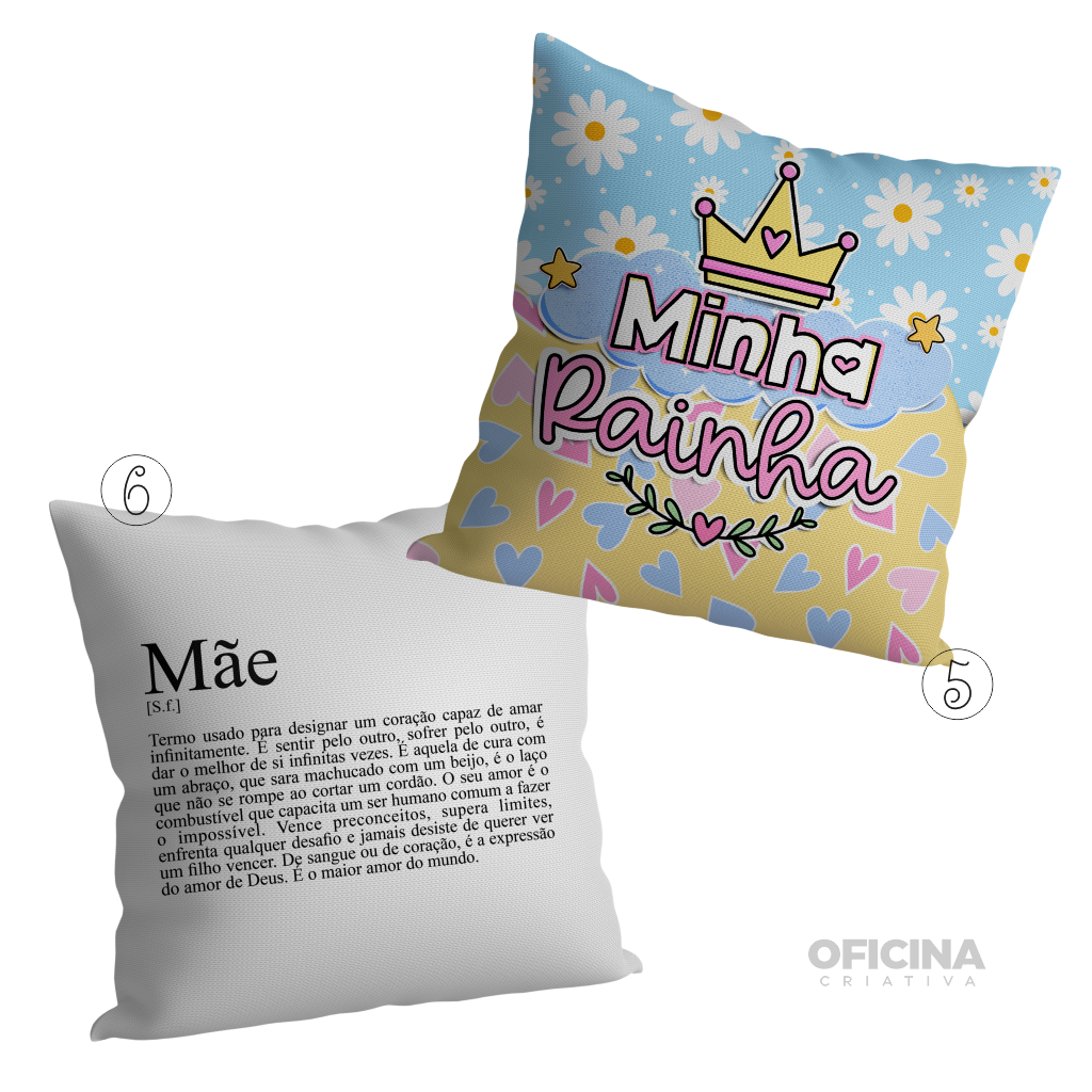 Oficina Criativa - almofada personalizada brinde dia das mães