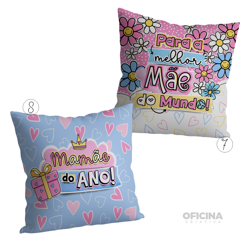 Oficina Criativa - almofada personalizada brinde dia das mães