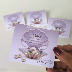 Oficina Criativa brincos de pérola presente ou brinde personalizado para o dia das mães
