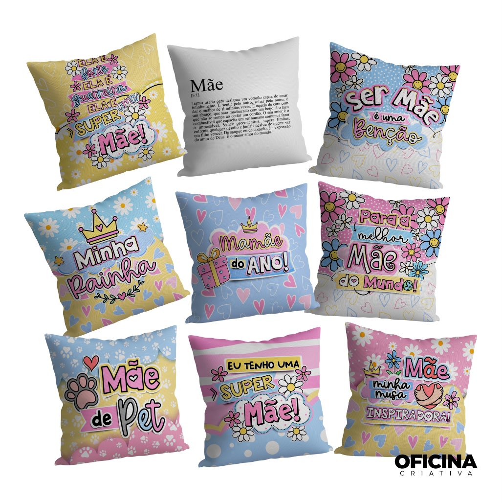 Oficina Criativa - almofada personalizada brinde dia das mães