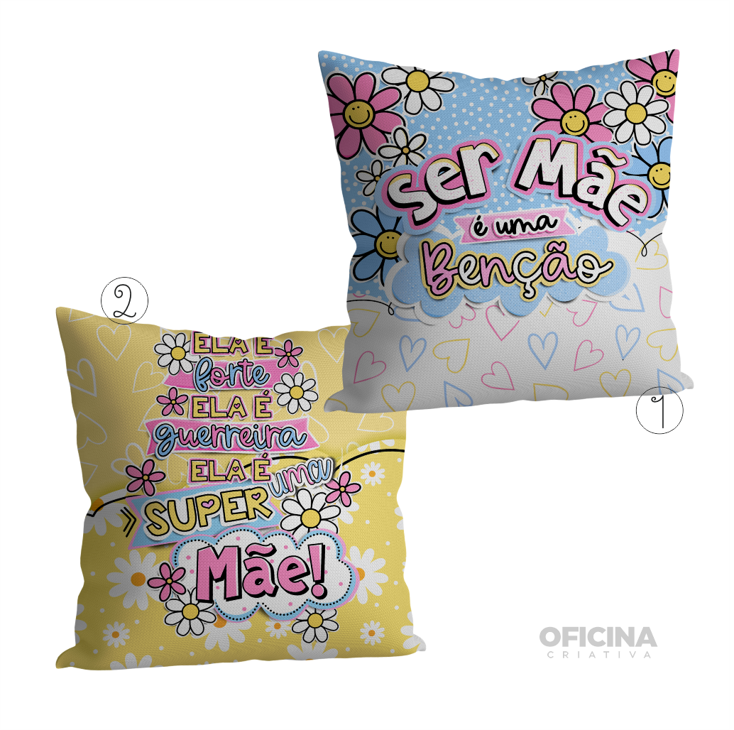 Oficina Criativa - almofada personalizada brinde dia das mães