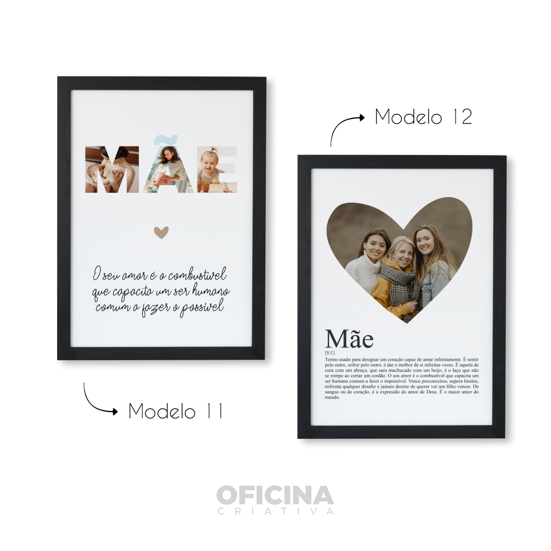 Oficina Criativa quadro presente personalizado dia das mães