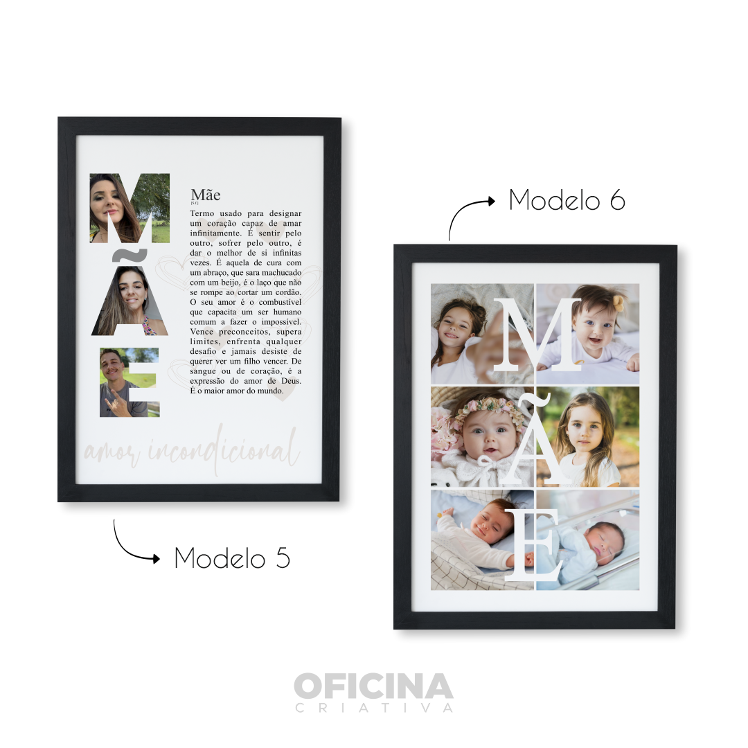 Oficina Criativa quadro presente personalizado dia das mães