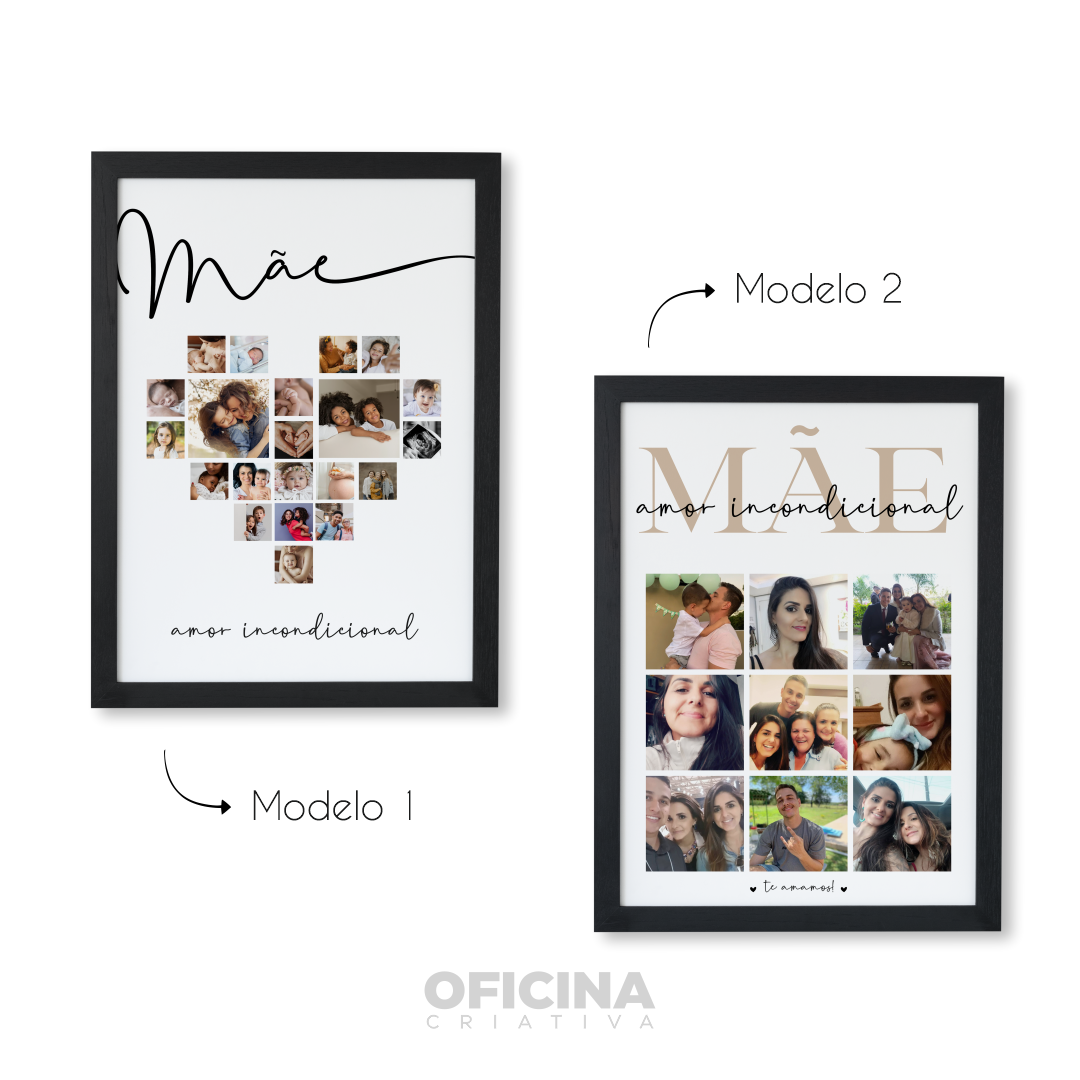 Oficina Criativa quadro presente personalizado dia das mães