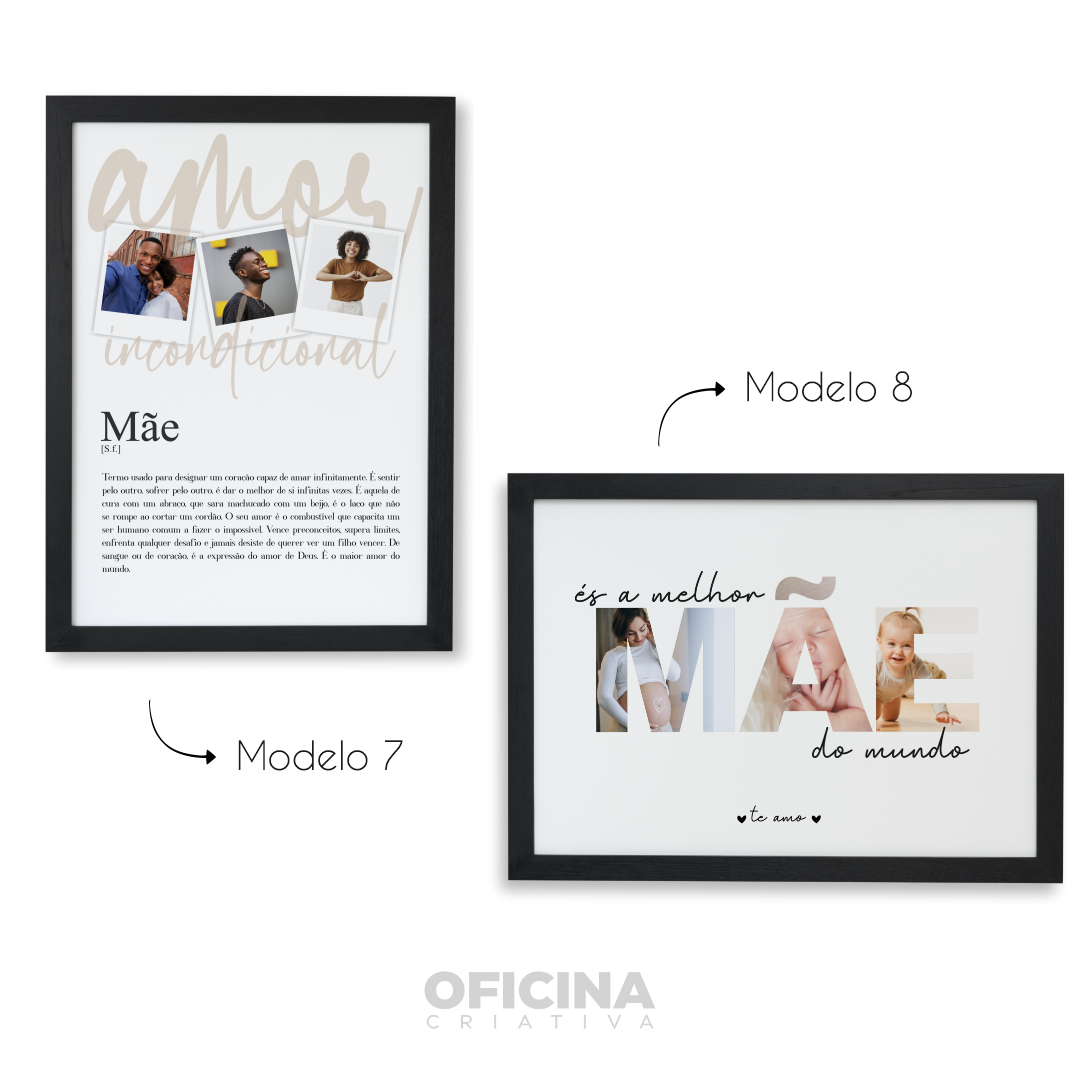 Oficina Criativa quadro presente personalizado dia das mães