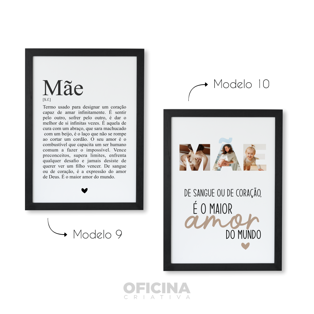 Oficina Criativa quadro presente personalizado dia das mães