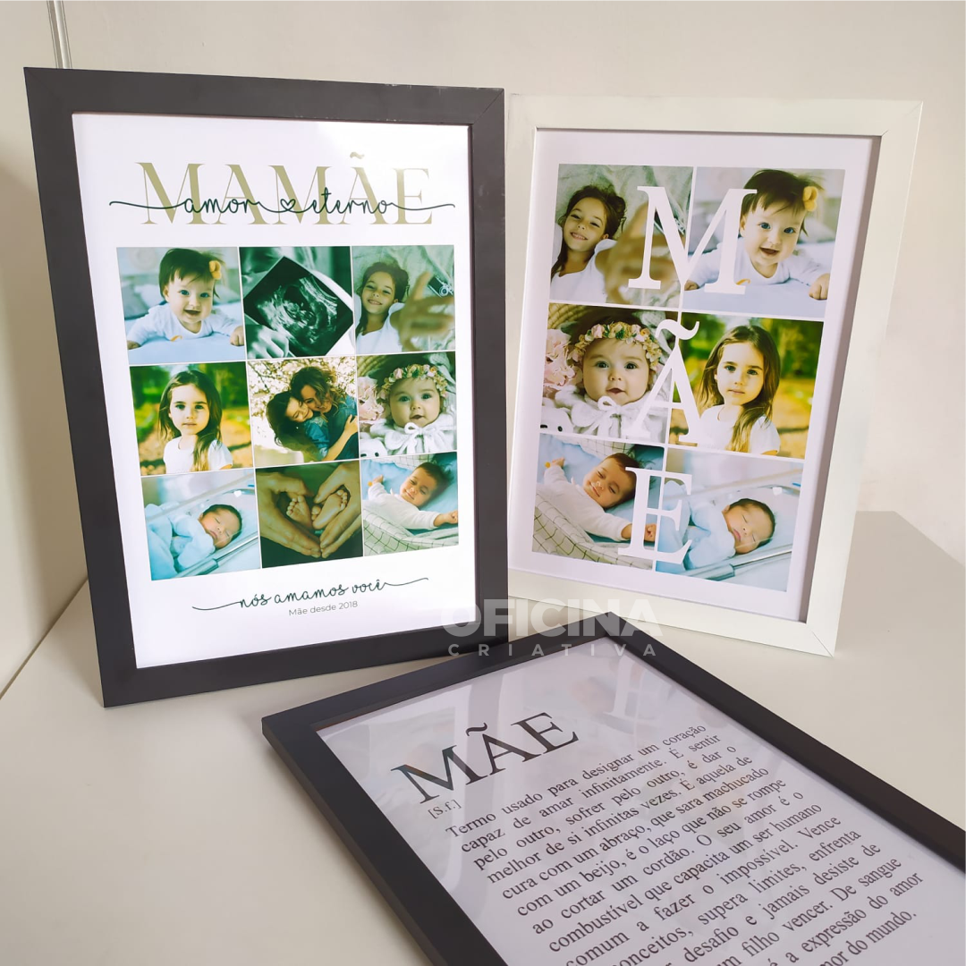 Oficina Criativa quadro presente personalizado com fotos dia das mães