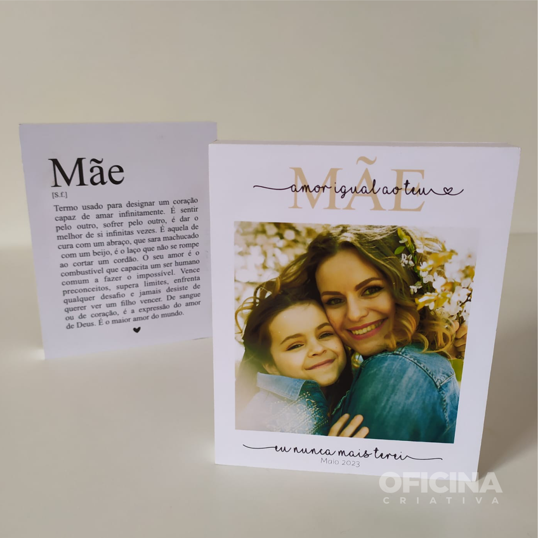 Oficina Criativa porta retrato presente polaroid personalizada de mesa de dia das mães
