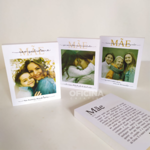 Oficina Criativa porta retrato presente polaroid personalizada de mesa de dia das mães