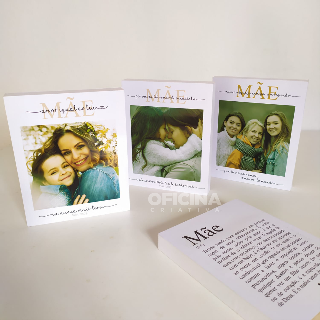Oficina Criativa porta retrato presente polaroid personalizada de mesa de dia das mães