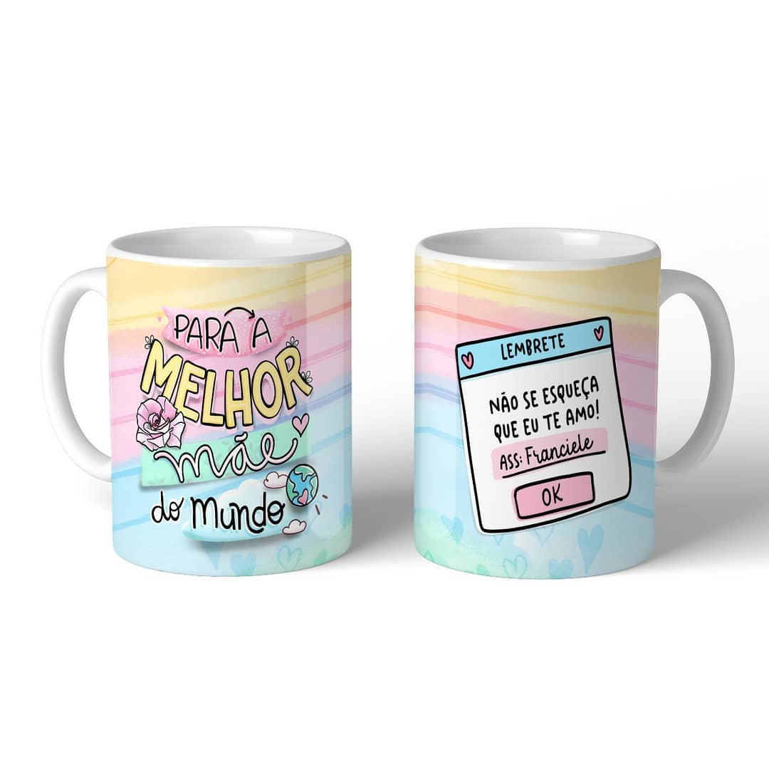 Oficina Criativa caneca personalizada presente de dia das mães
