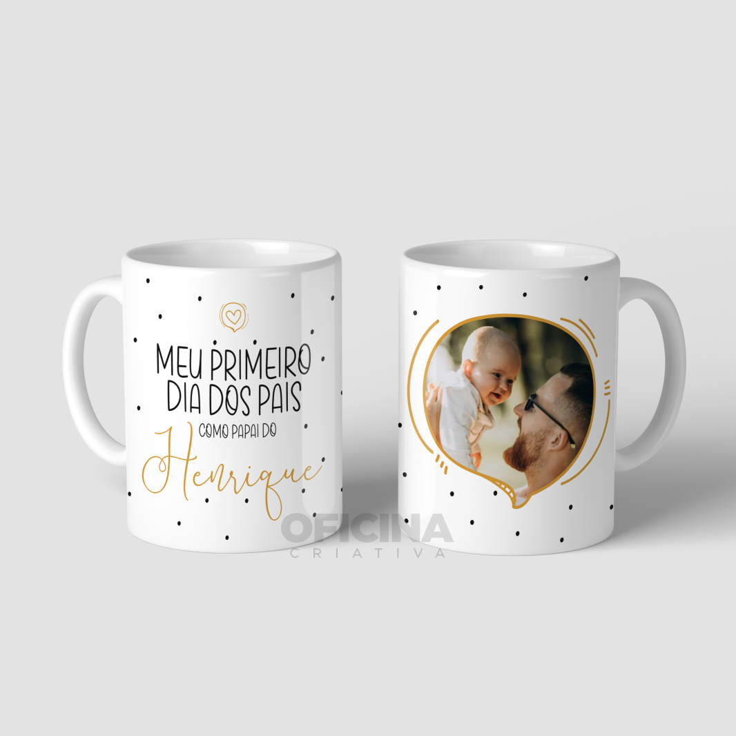 Oficina Criativa caneca personalizada dia dos pais primeiro ano