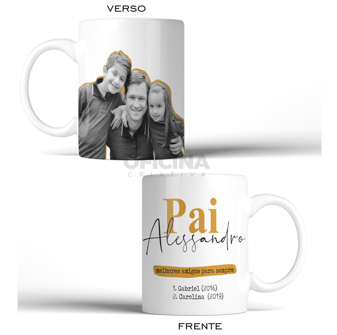 Oficina Criativa caneca personalizada dia dos pais