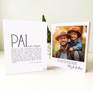 Oficina Criativa retrato personalizado polaroid de mesa dia dos pais
