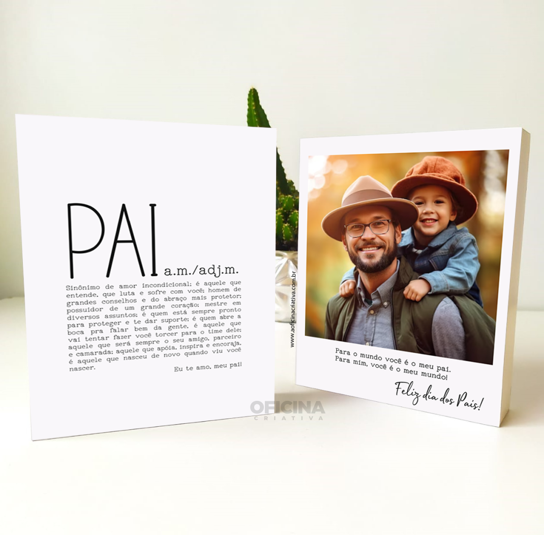 Oficina Criativa retrato personalizado polaroid de mesa dia dos pais