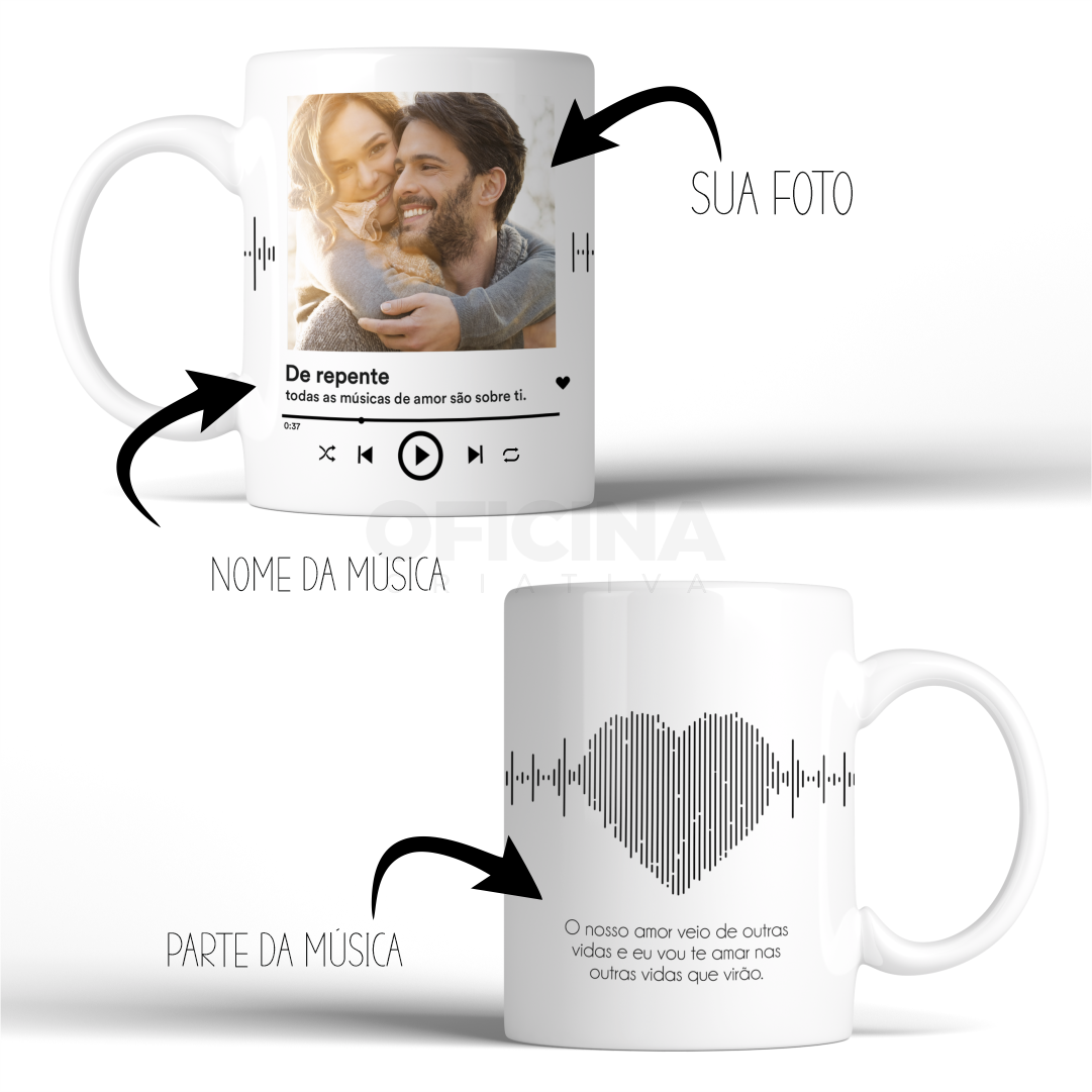 Oficina Criativa caneca personalizada dia dos namorados