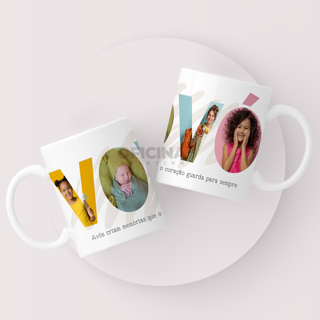 Oficina Criativa caneca personalizada dia dos avos