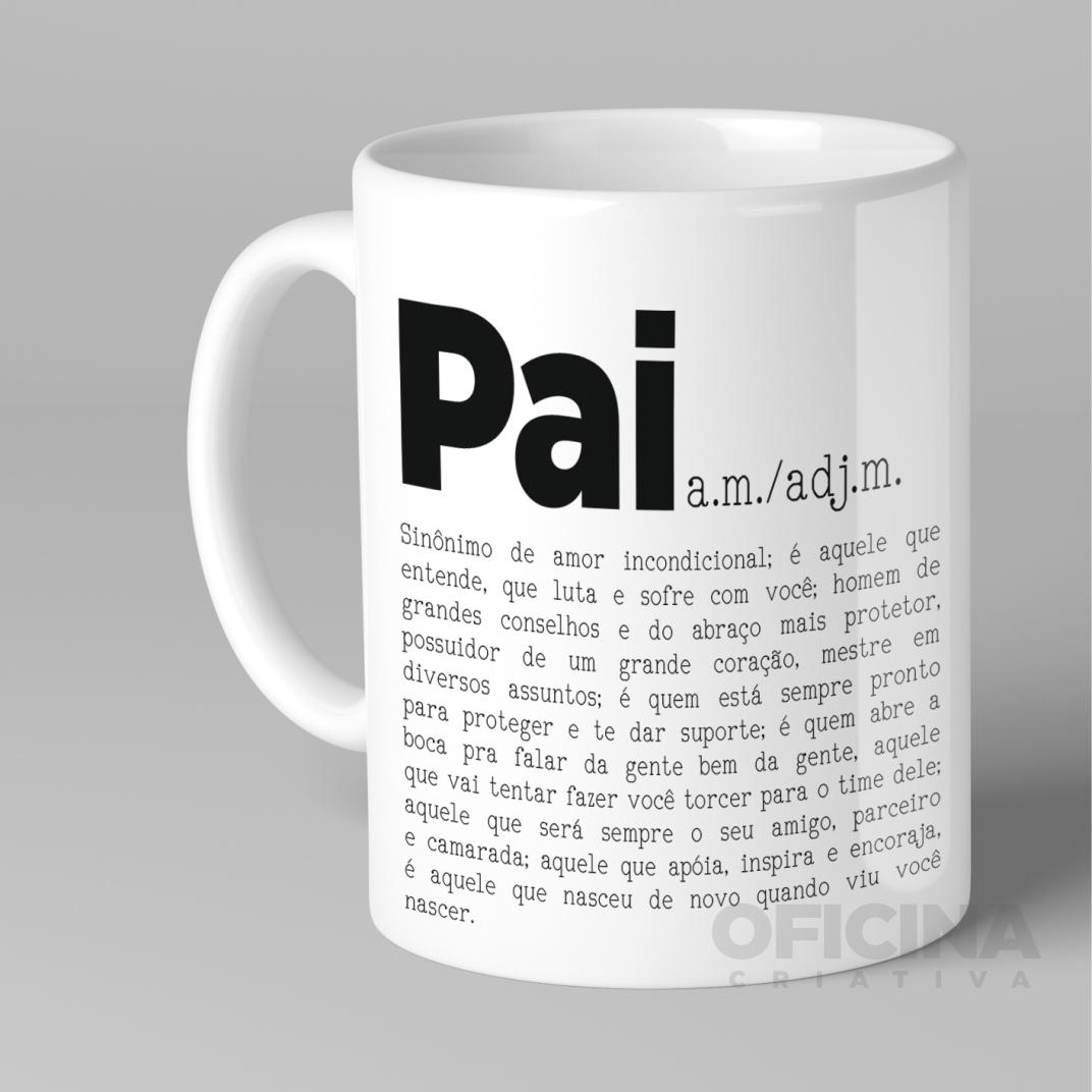 Oficina Criativa caneca personalizada dia dos pais substantivo