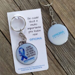 Oficina Criativa brinde presente chaveiro novembro azul