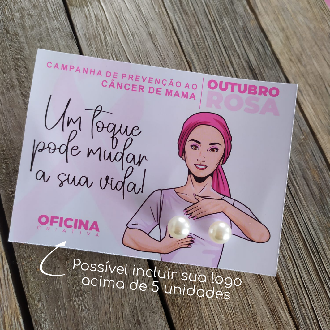 Oficina Criativa brinde brinco presente outubro rosa