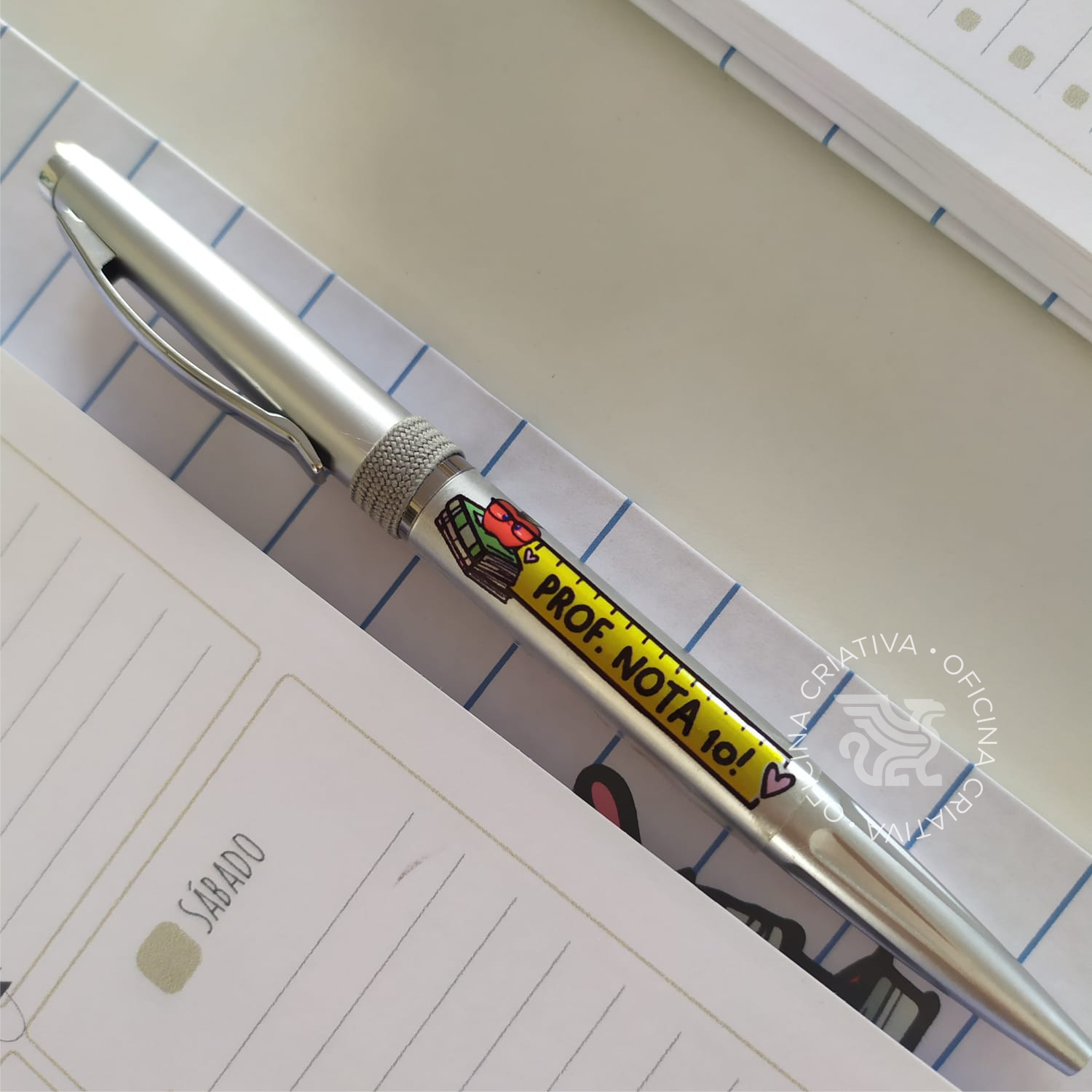 Oficina Criativa presente personalizado dia dos professores brinde planejador semanal