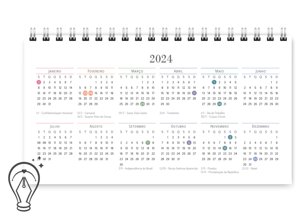 Oficina Criativa desk planner 2024 horizontal