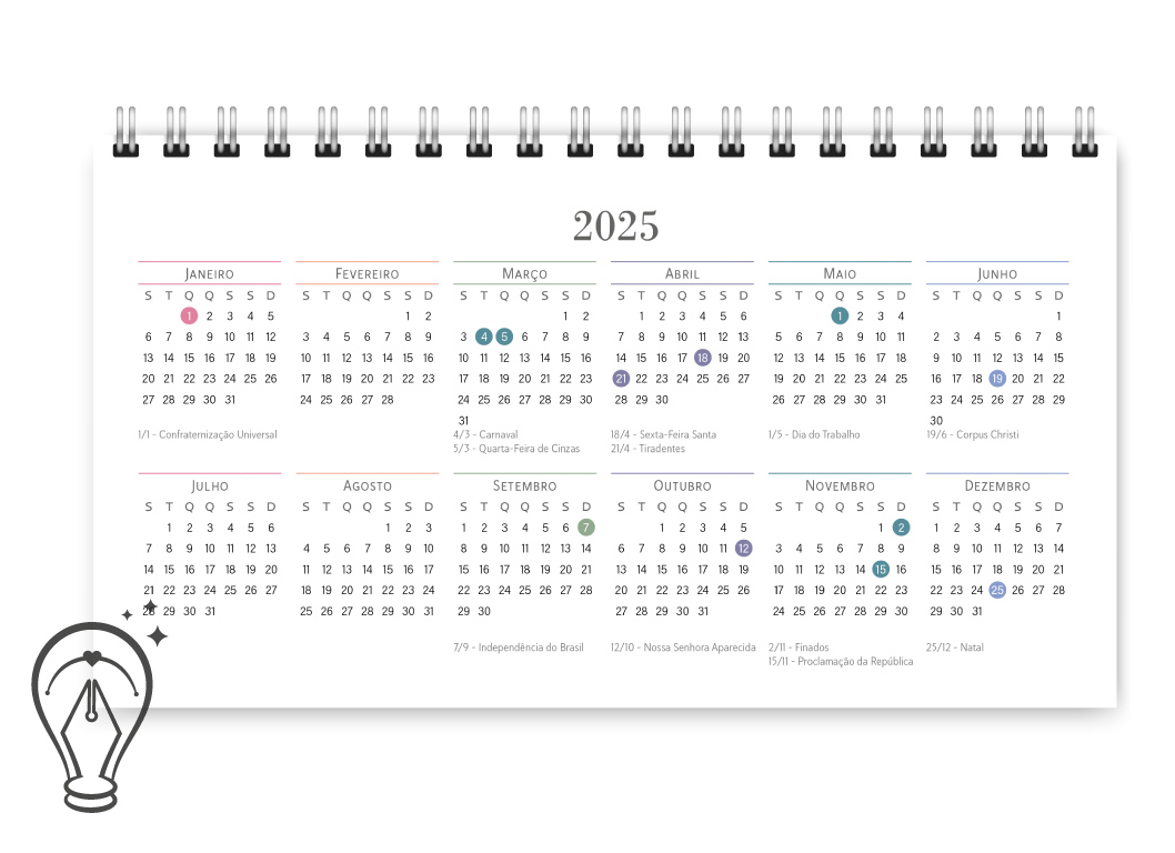 Oficina Criativa desk planner 2024 horizontal